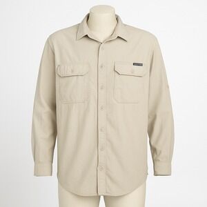 ExOfficio Mens Adventure Wear Button Shirt‎ Size L Long Sleeve Outdoor Fishing
